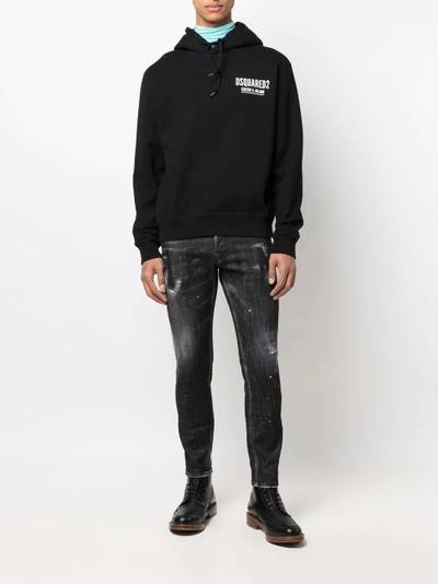 DSQUARED2 logo-print cotton hoodie outlook