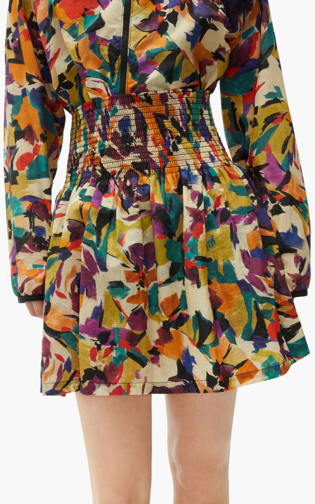 'Archive Floral' flared skirt - 4