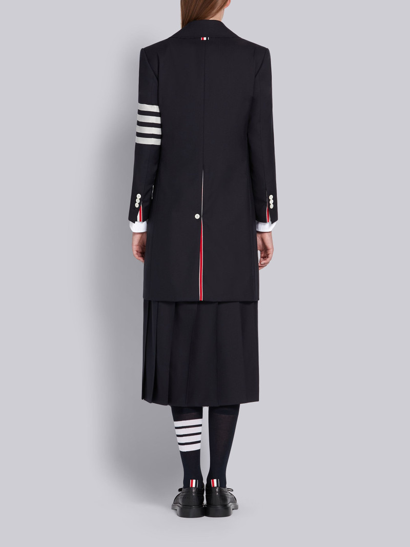 Navy Plain Weave Suiting Classic Overcoat 3