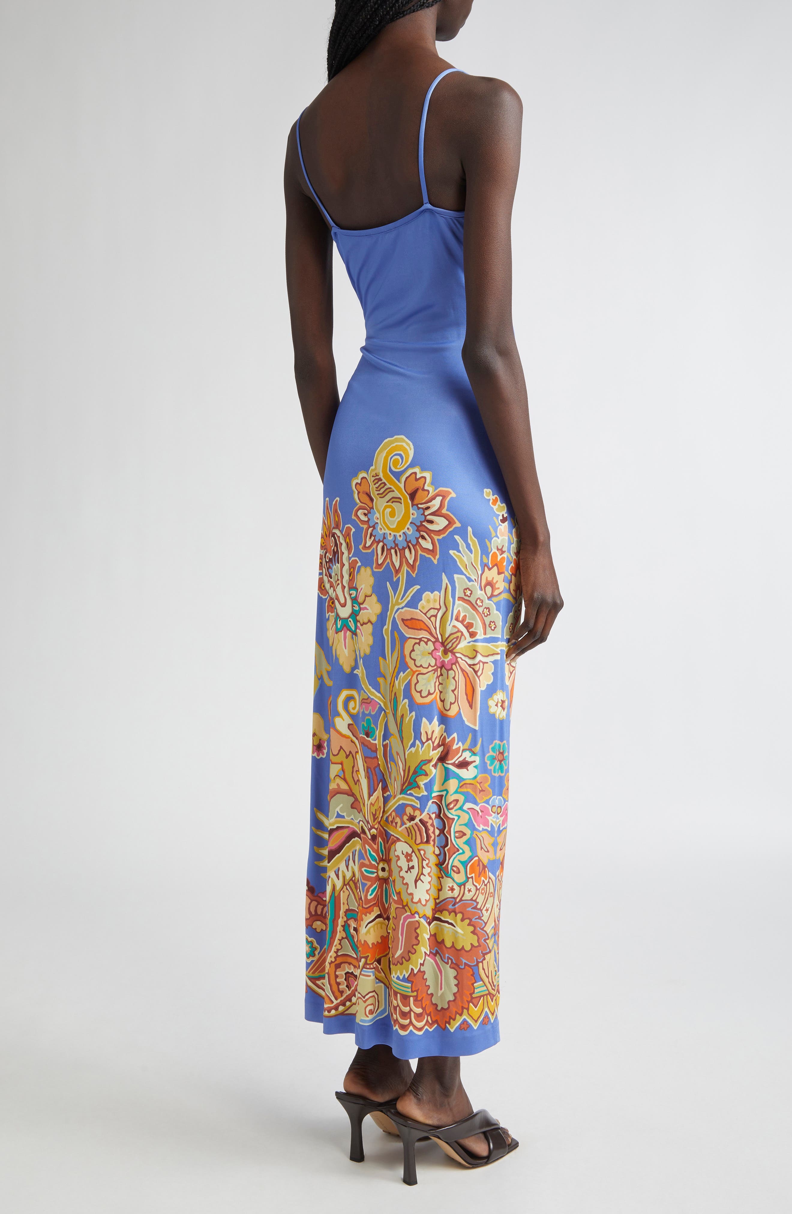 Etro Floral Print Jersey Dress in Printed Azure Base at Nordstrom - 2