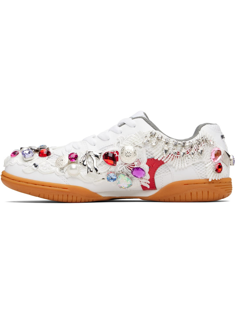 Comme des Garçons GIRL White Mizuno Edition Embellished School Sneakers outlook