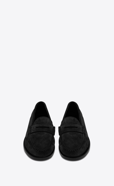 SAINT LAURENT le loafer monogram penny slippers in suede outlook