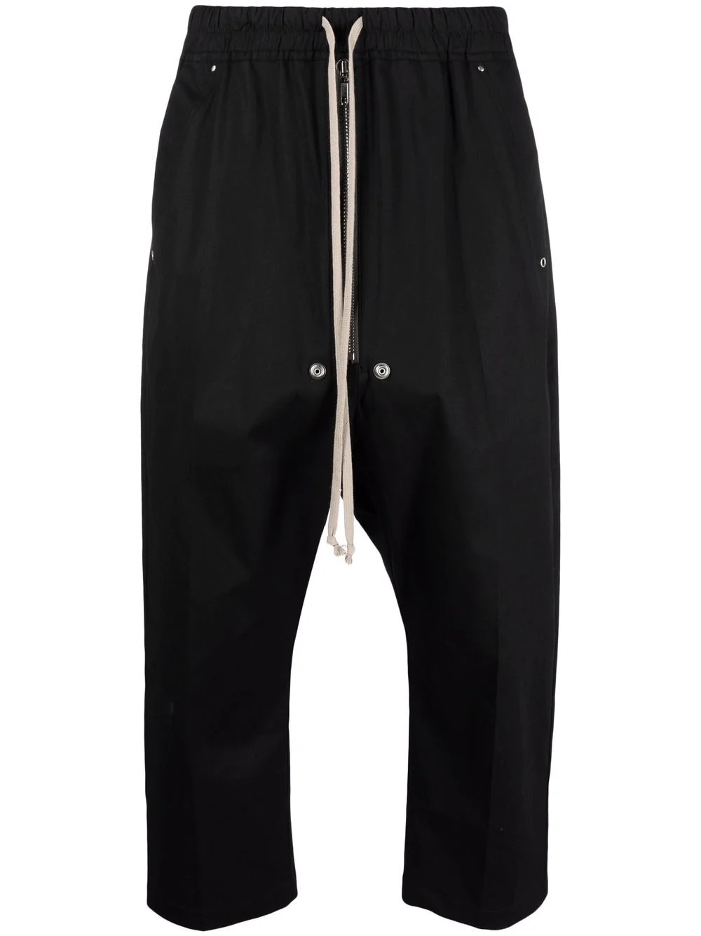 drawstring-fastening drop-crotch trousers - 1