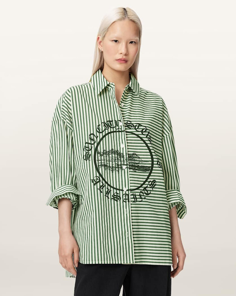 ALLSAINTS ADRIANNE RELAXED FIT STRIPED SHIRT outlook