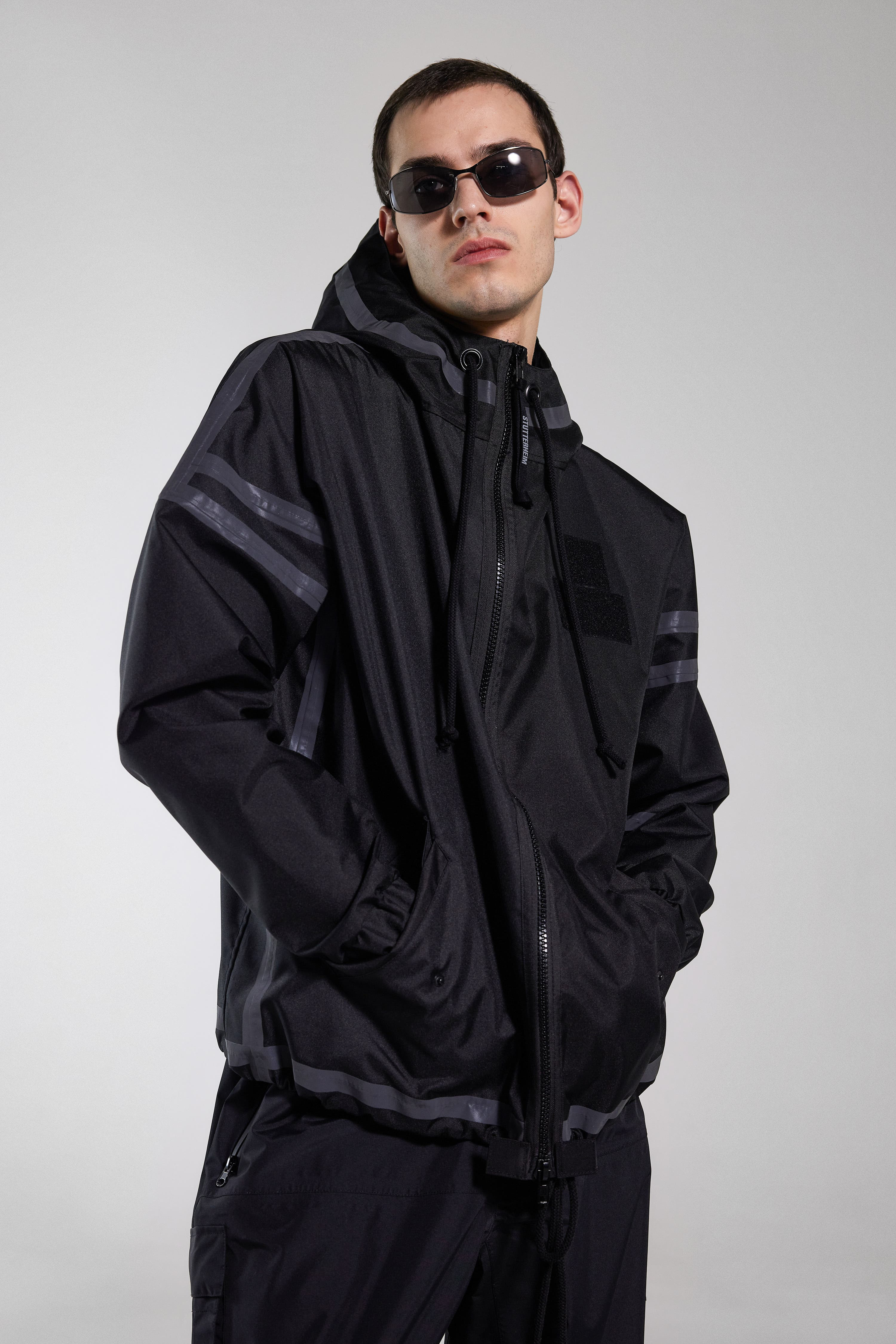 Stutterheim Forsa Full Zip Hooded Jacket in Black at Nordstrom - 7