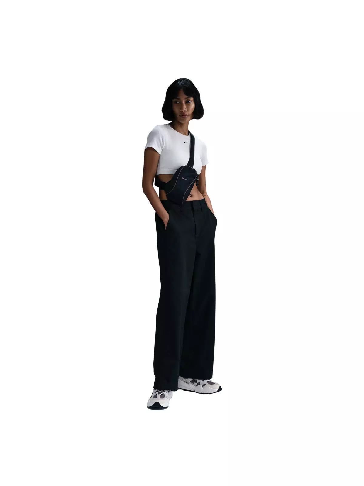 Women's Sportswear Collection Mid-Rise Twill Pants - Black - 3