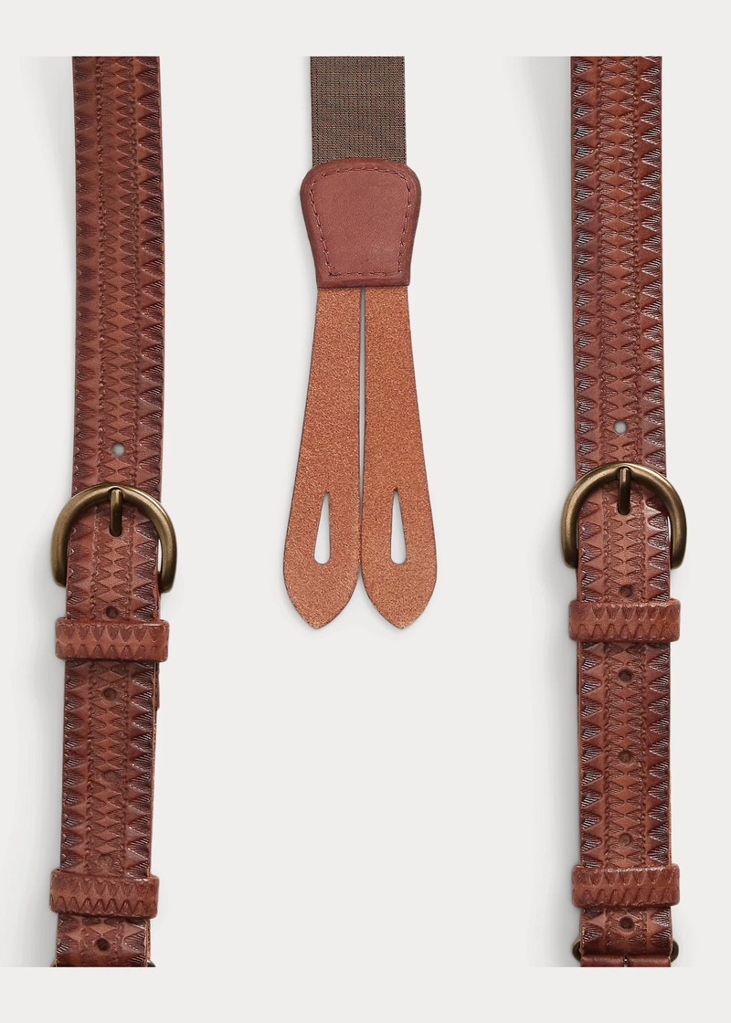 RRL by Ralph Lauren Embossed Leather Braces outlook