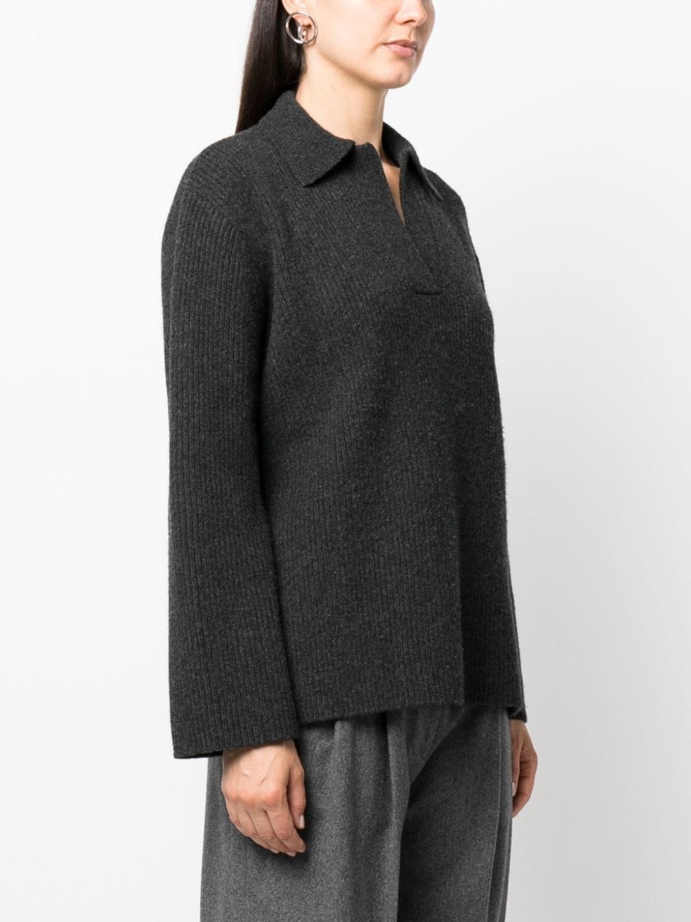 polo collar wool-blend jumper - 3