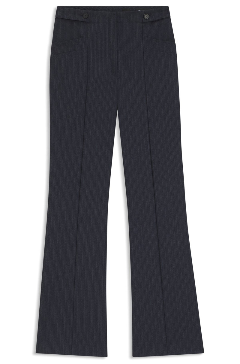 REGULAR-FIT BOOTCUT PANTS IN PATTERNED VIRGIN WOOL 1
