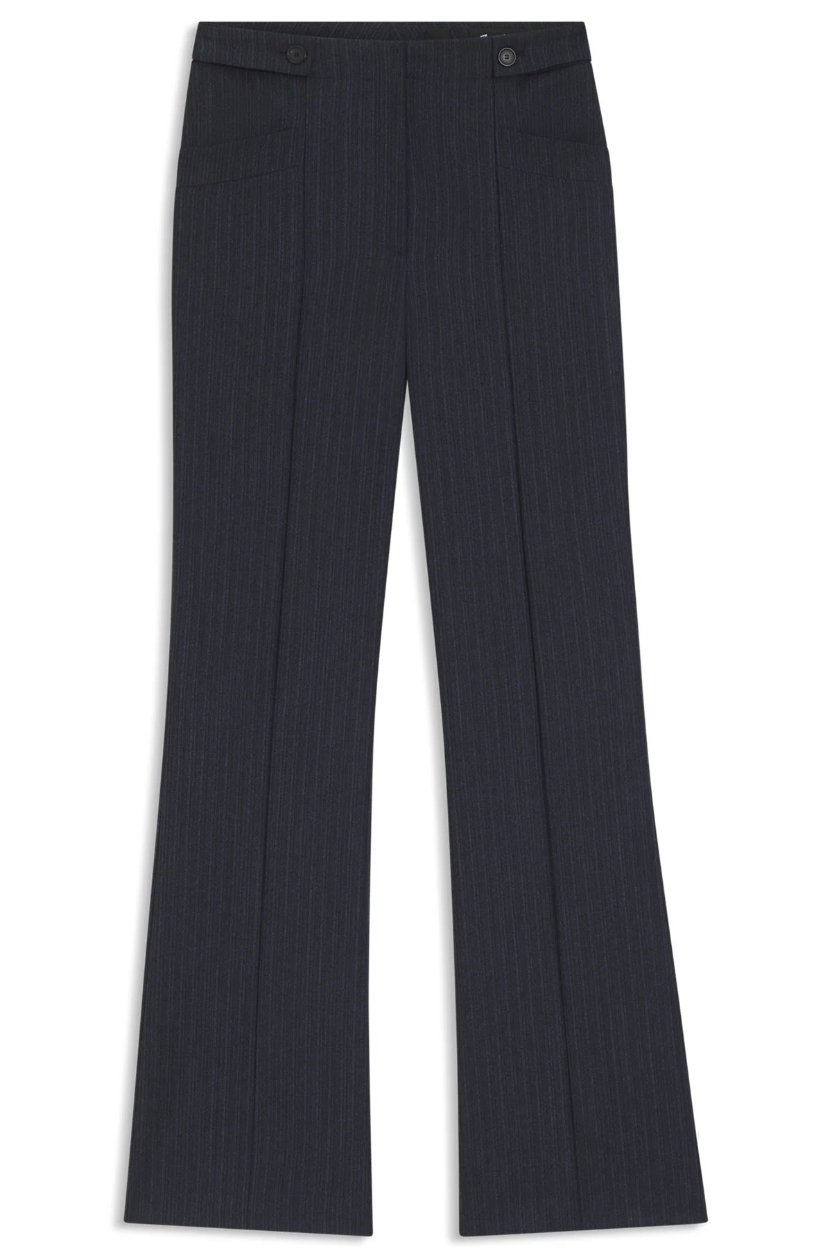 REGULAR-FIT BOOTCUT PANTS IN PATTERNED VIRGIN WOOL - 1