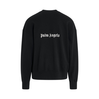 Palm Angels Back Logo Crewneck Sweater in Black/Off White outlook
