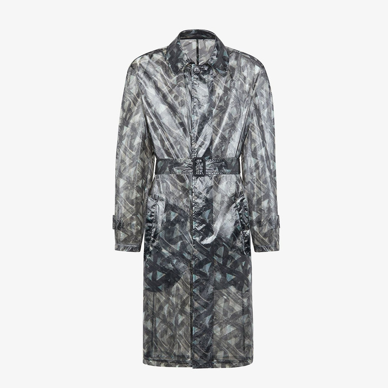 Gray organza trench coat 1