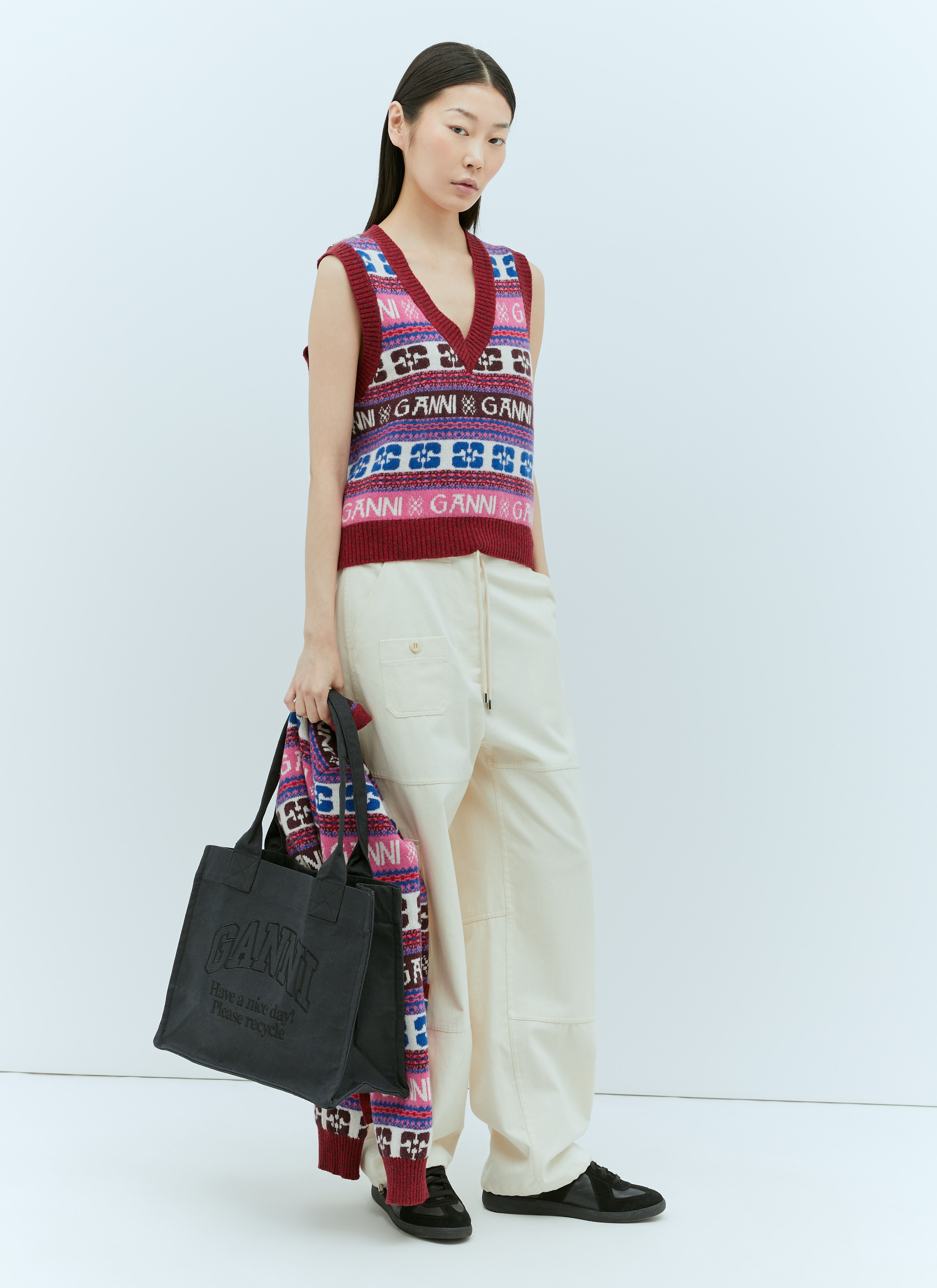 GANNI Large Easy Denim Tote Bag | lncc | REVERSIBLE