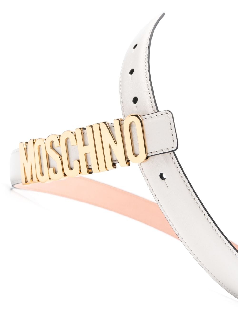 logo-lettering leather belt - 2