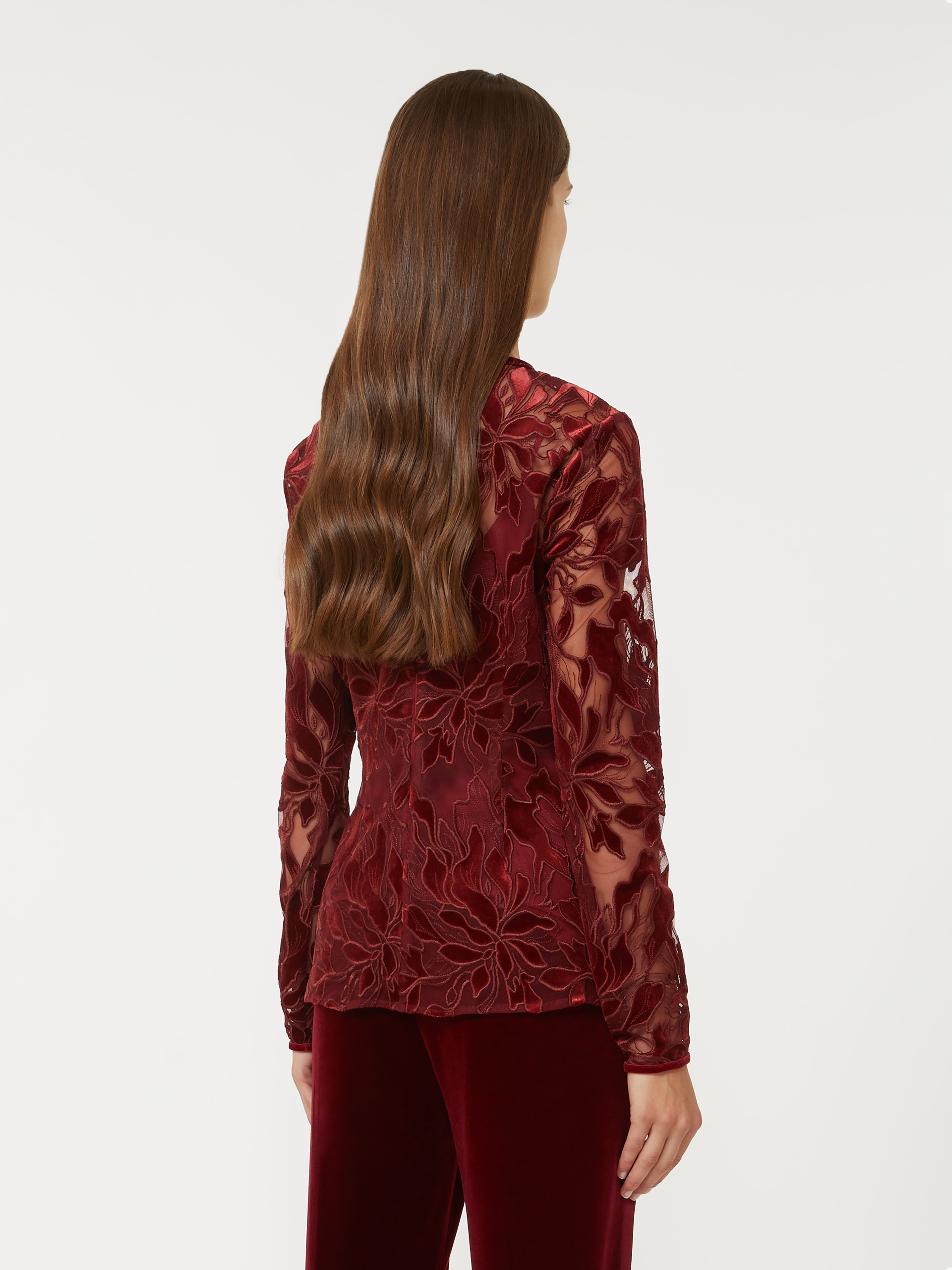 PLINIO Tulle T-shirt with velvet embroidery - 4