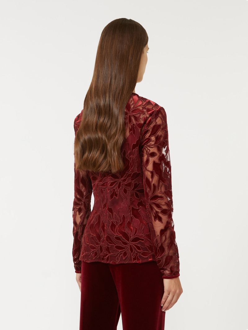 PLINIO Tulle T-shirt with velvet embroidery 4