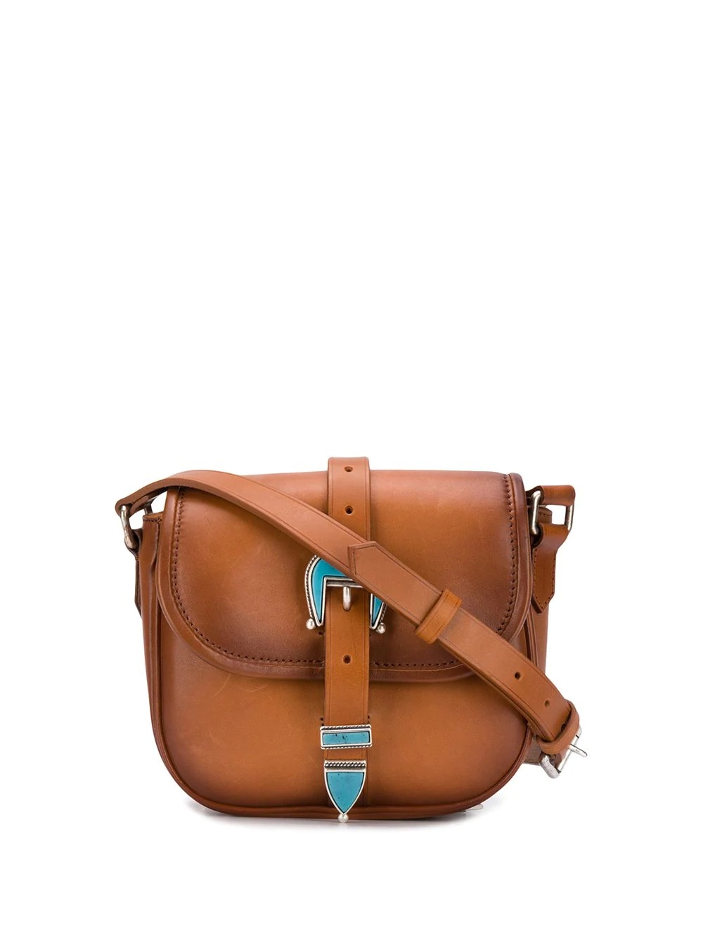 buckled leather crossbody bag - 1