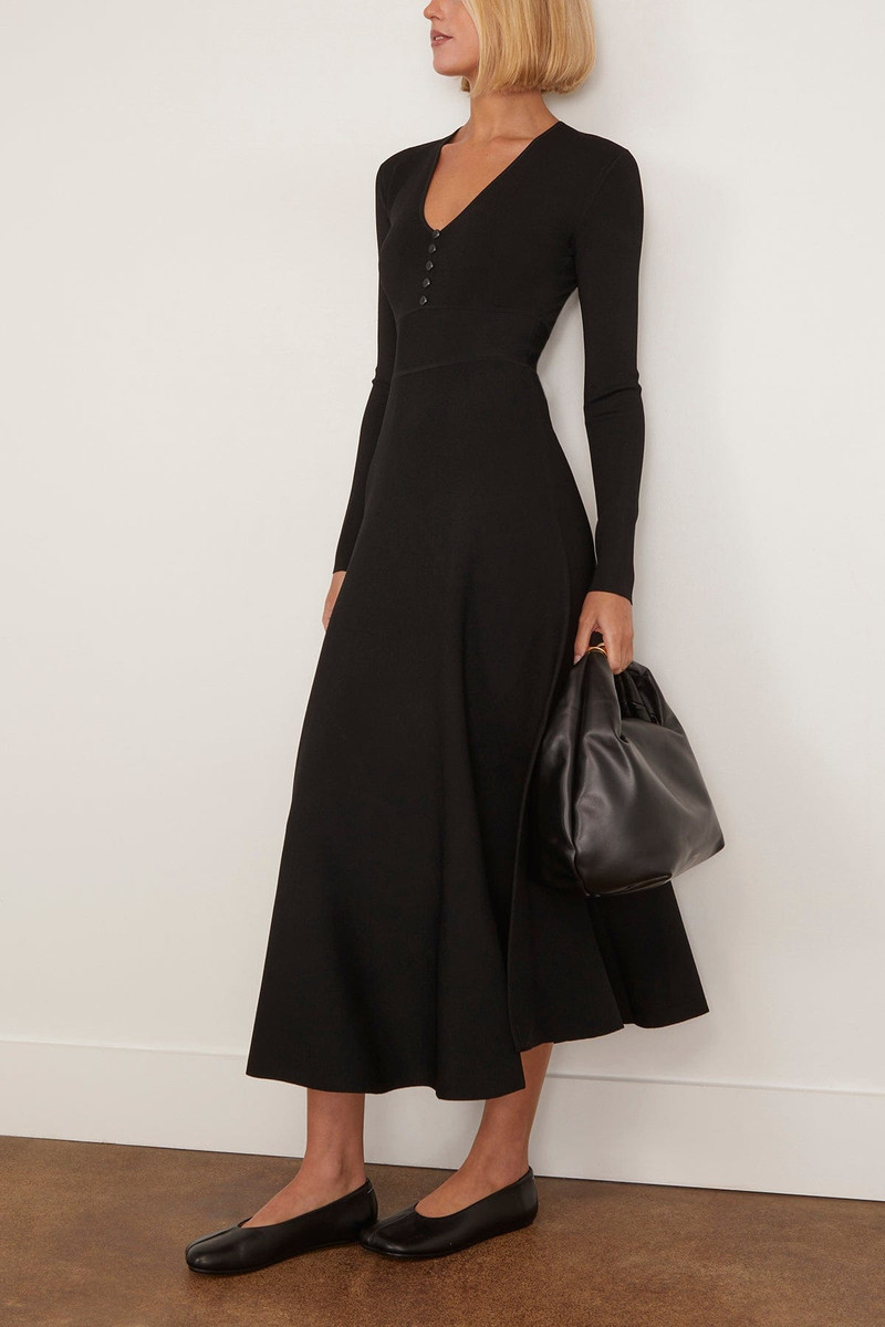 MARIA McMANUS Button Front Dress in Black outlook