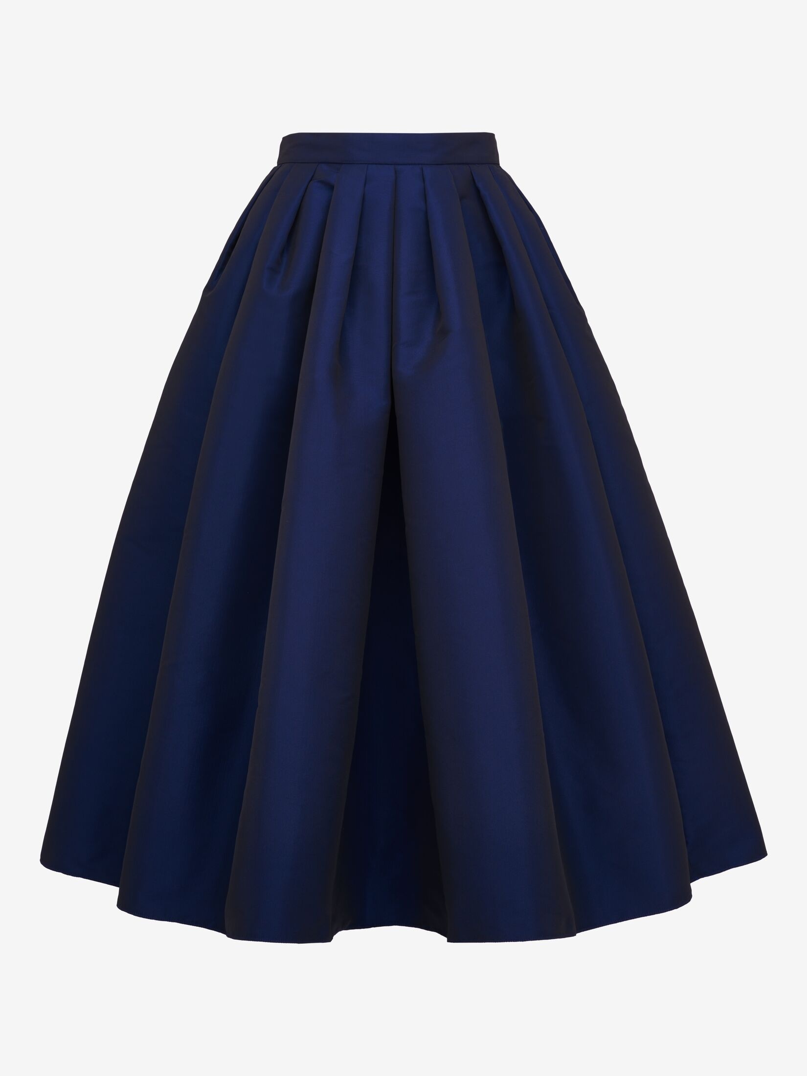 Women's Pleated Midi Skirt in Electric Navy - 1