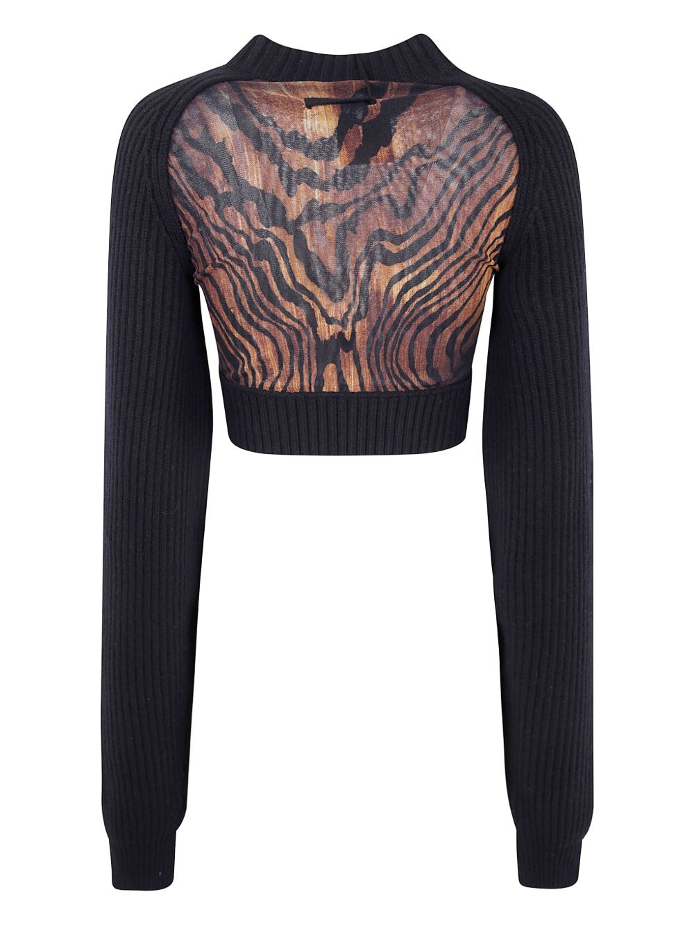 wood-print wool top - 2
