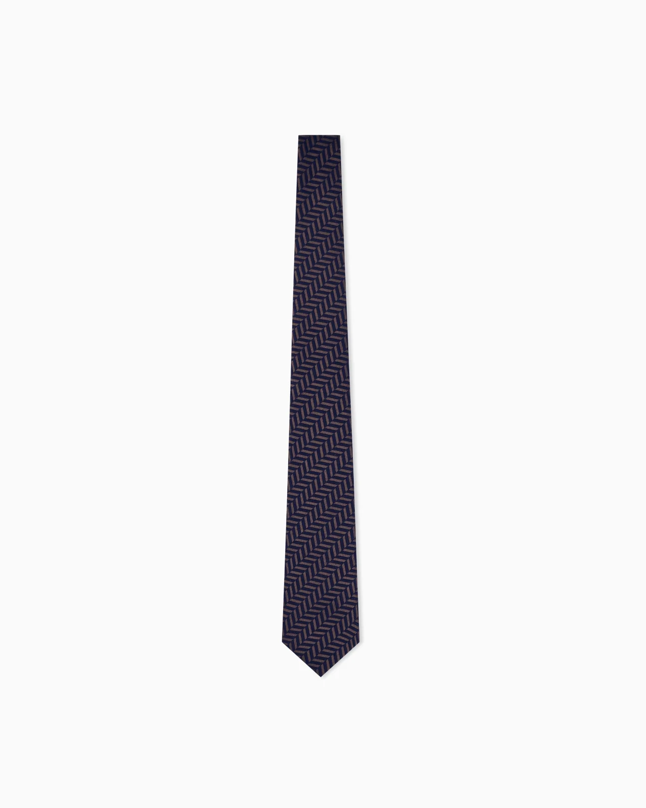 SILK TIE WITH HERRINGBONE PATTERN - 1