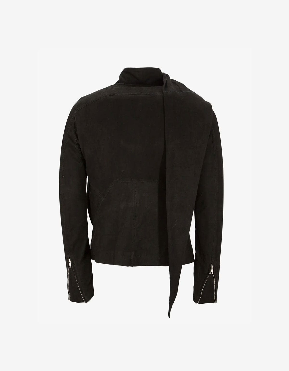 Rick Owens Wrap Bomber Black Leather Jacket - AW15 - 3