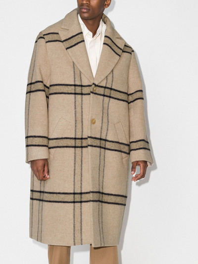 JACQUEMUS Le Manteau check-pattern single-breasted coat outlook