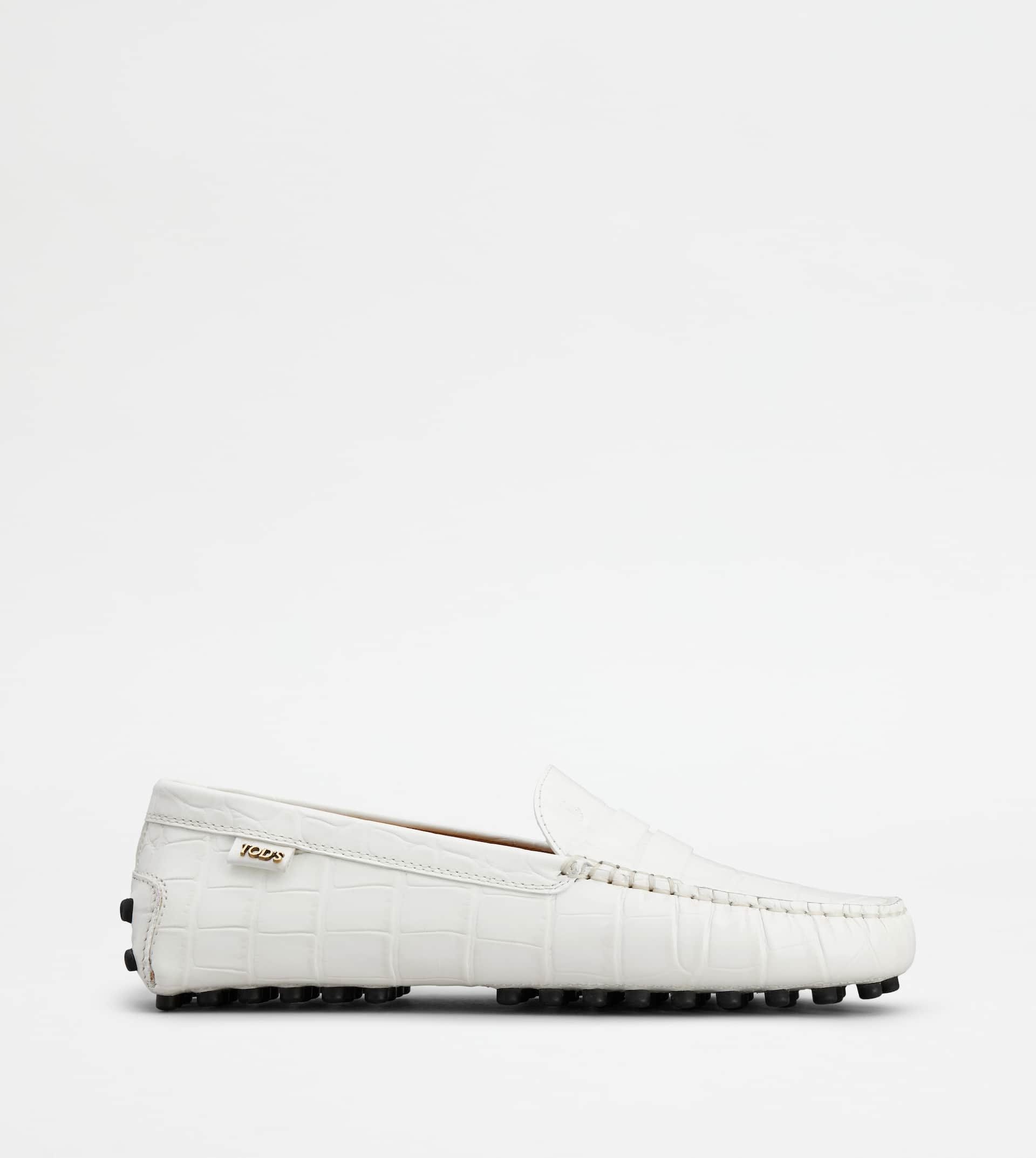 GOMMINO DRIVING SHOES IN LEATHER - WHITE - 1