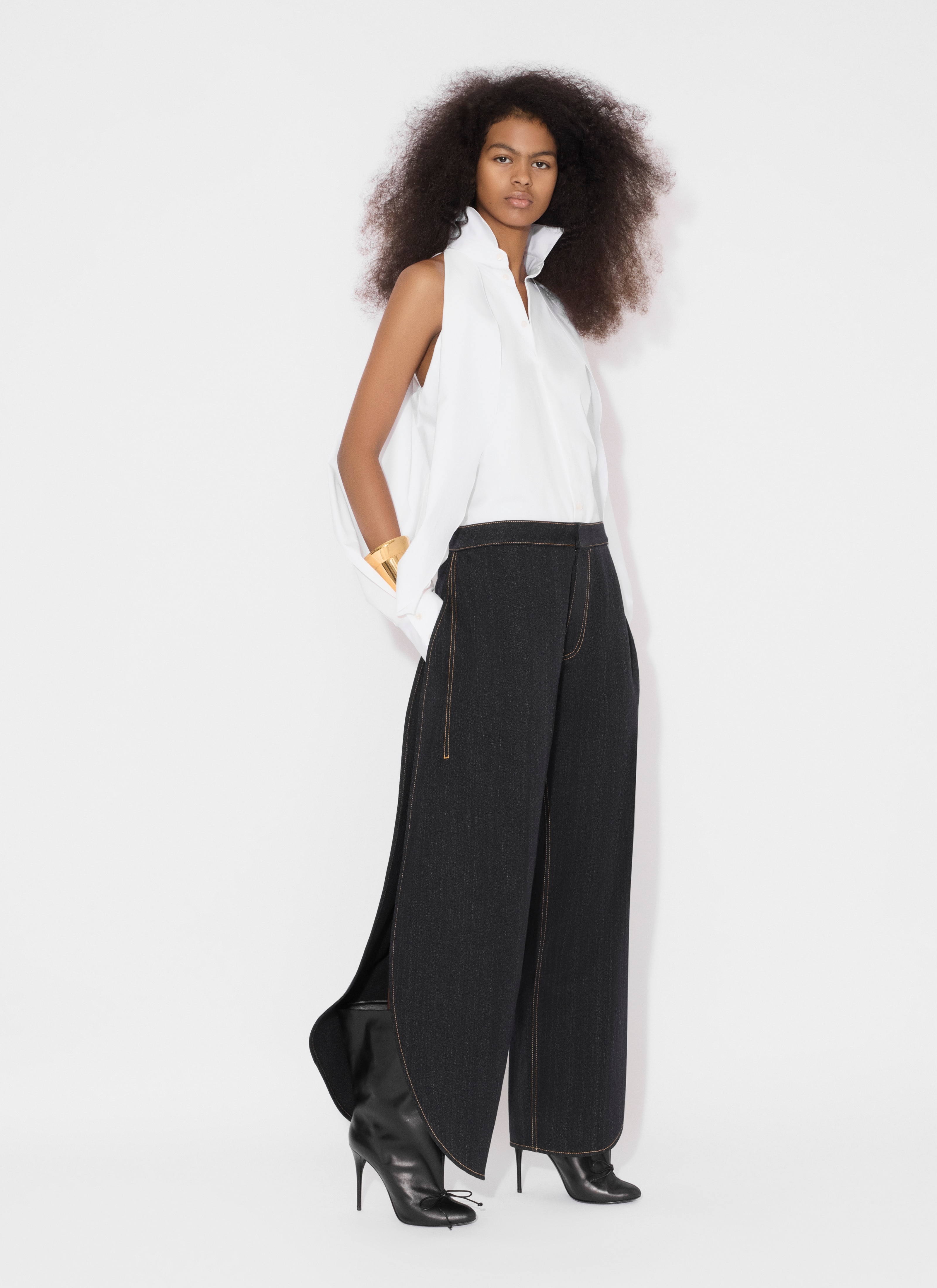BALLOON SLEEVE SHIRT IN COTTON POPLIN - 4