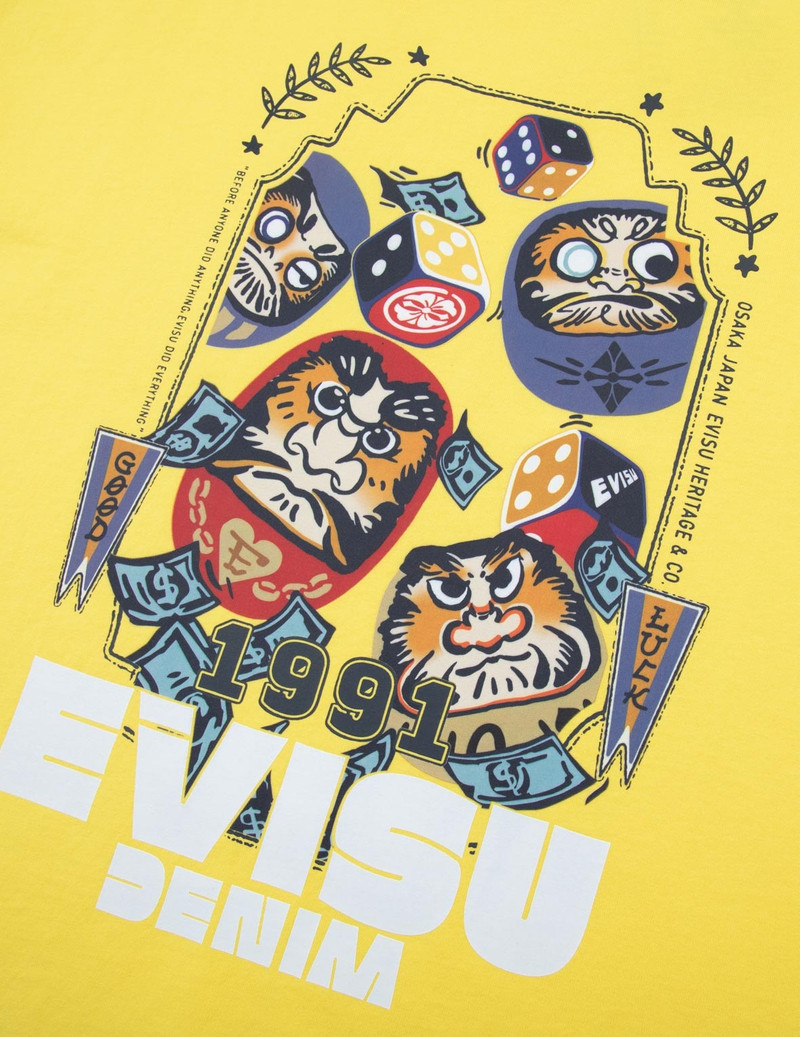 DARUMA AND DICE PRINT RELAX FIT T-SHIRT 7