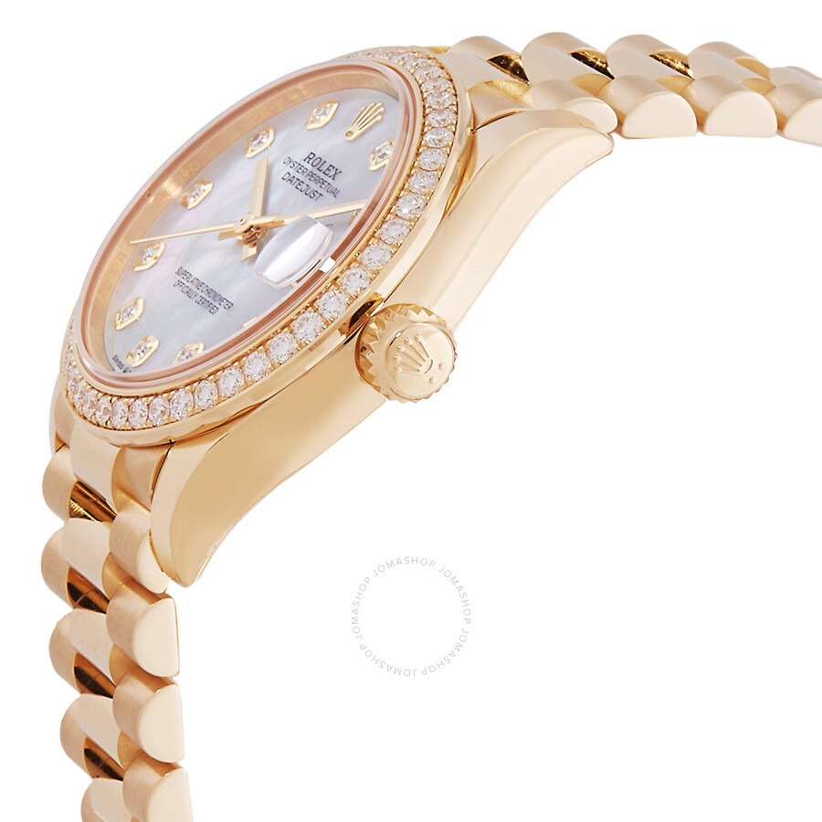Rolex Datejust 31 Mother of Pearl Diamond Ladies 18kt Yellow Gold President Watch 278288MDP - 2