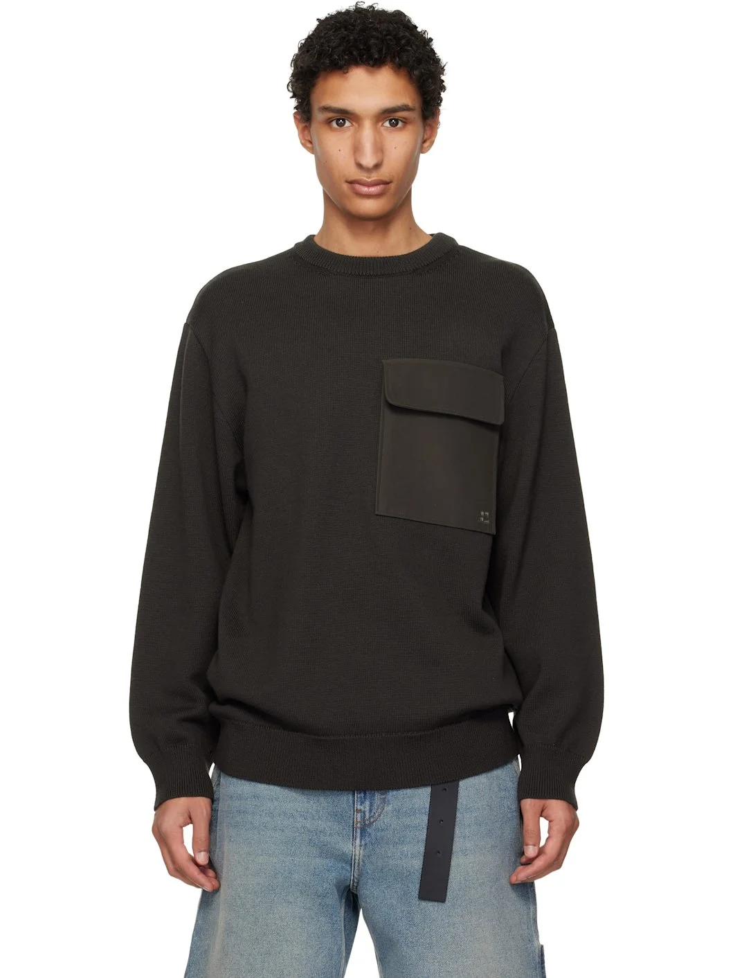 Brown Utility Wool Sweater - 1