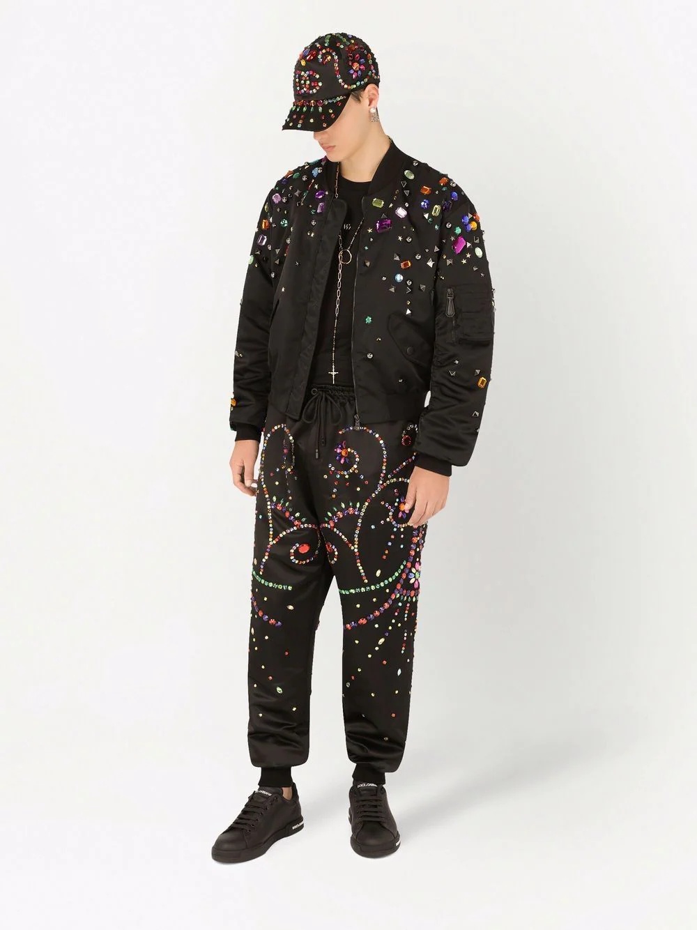 gemstone-embellished bomber jacket - 2
