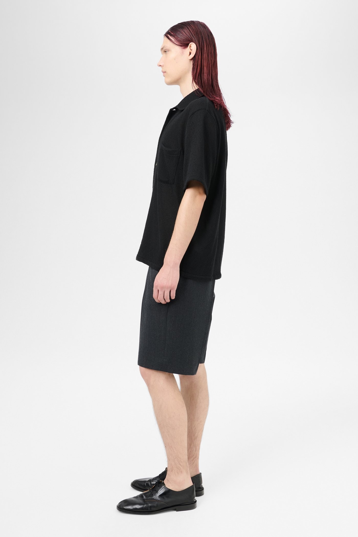 Box Shirt Shortsleeve Black Boucle - 5