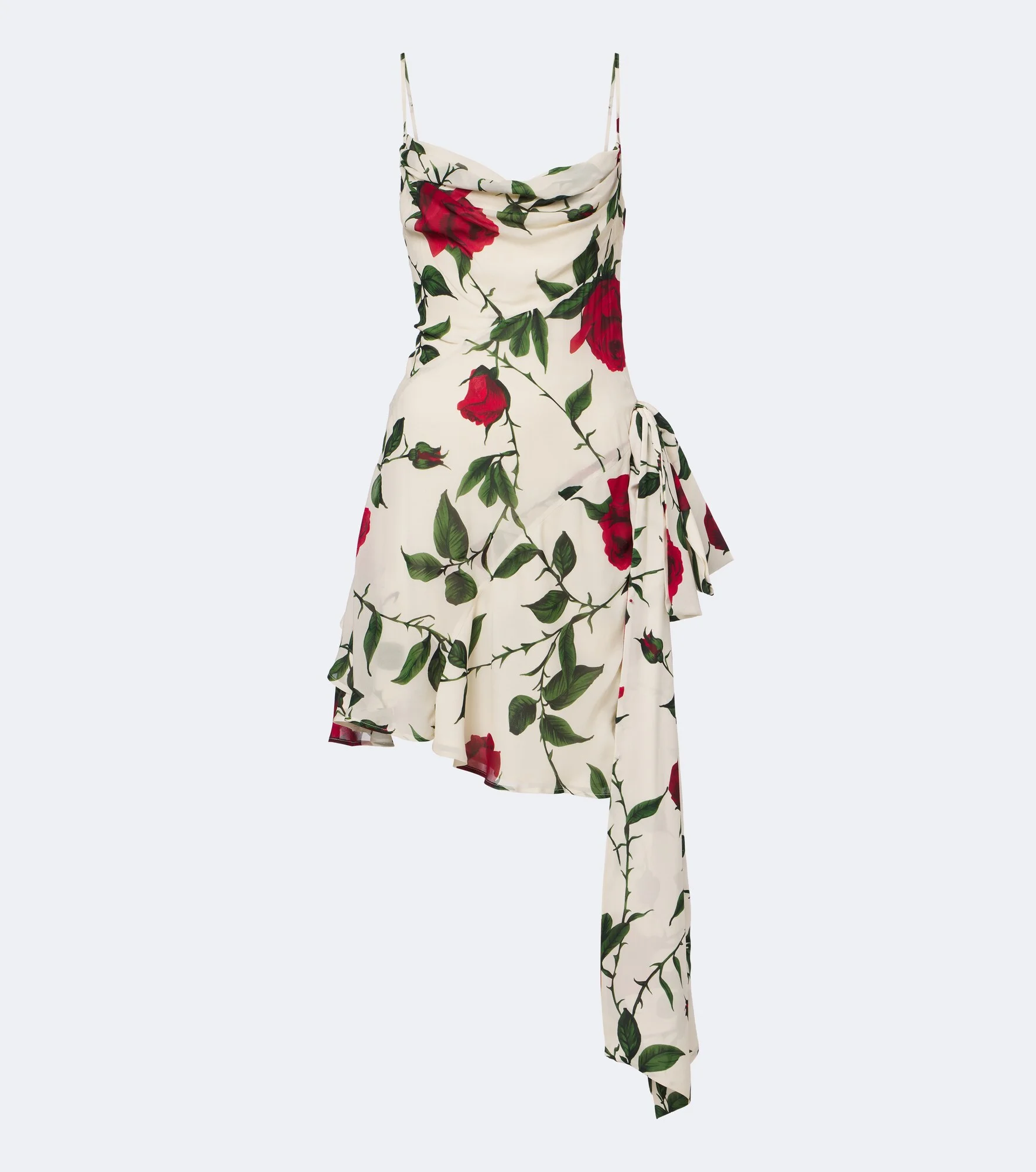 Draped floral minidress - 1