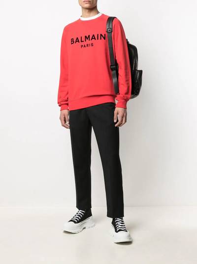 Balmain flocked logo sweatshirt outlook