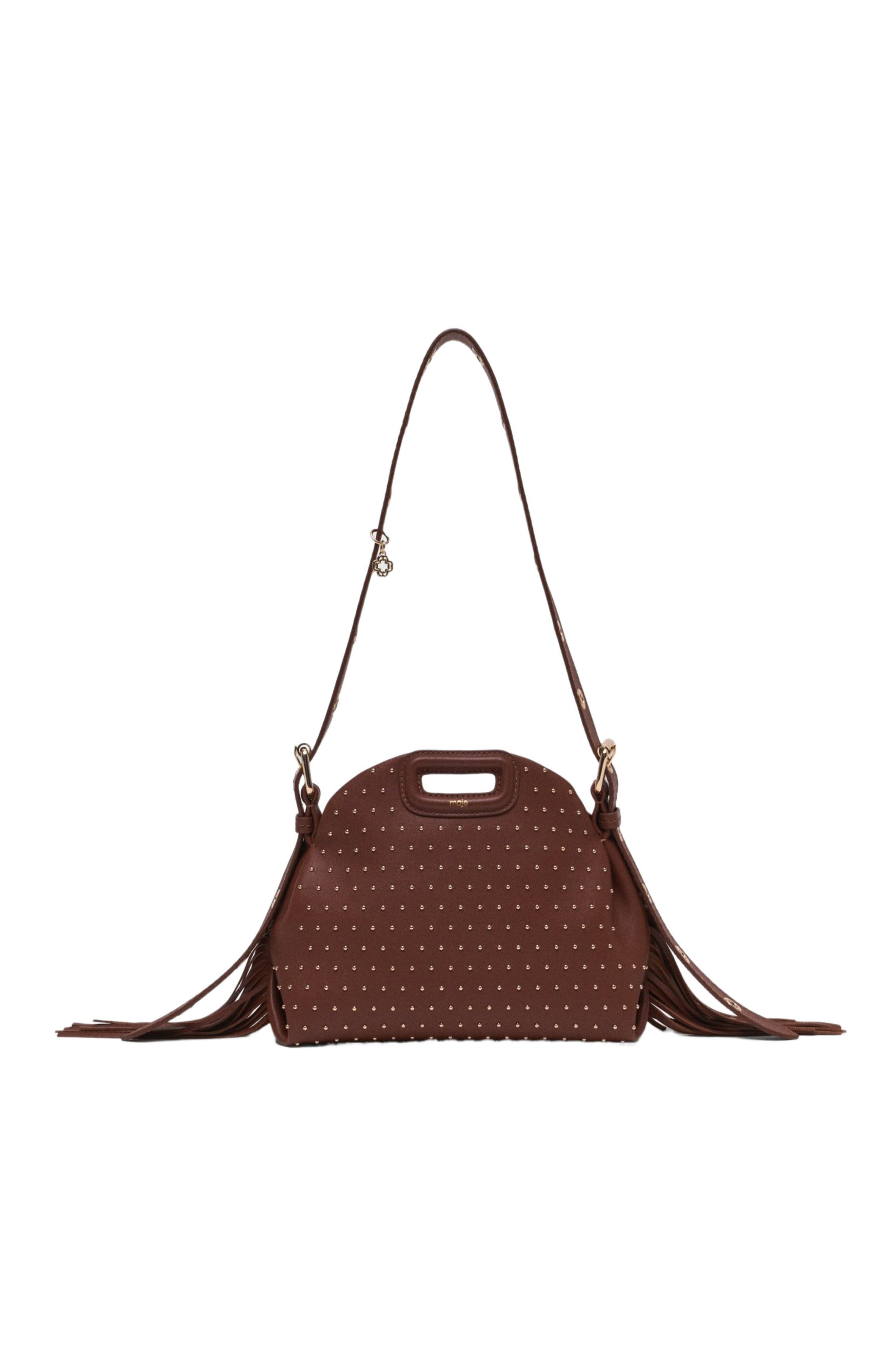 maje Miss M mini leather studded bag in Brown at Nordstrom - 2