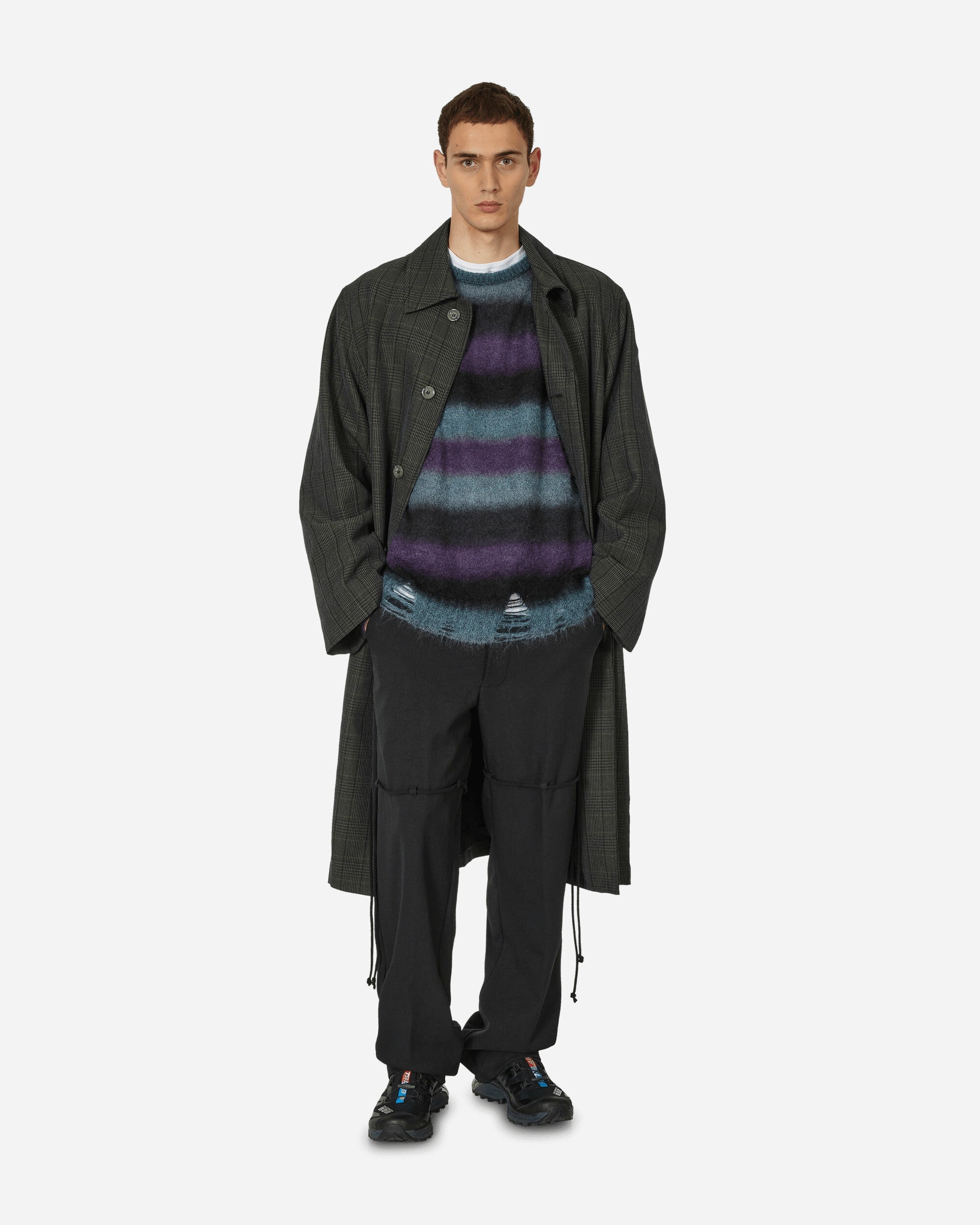 Striped Mohair Oversized Sweater Midnight - 4