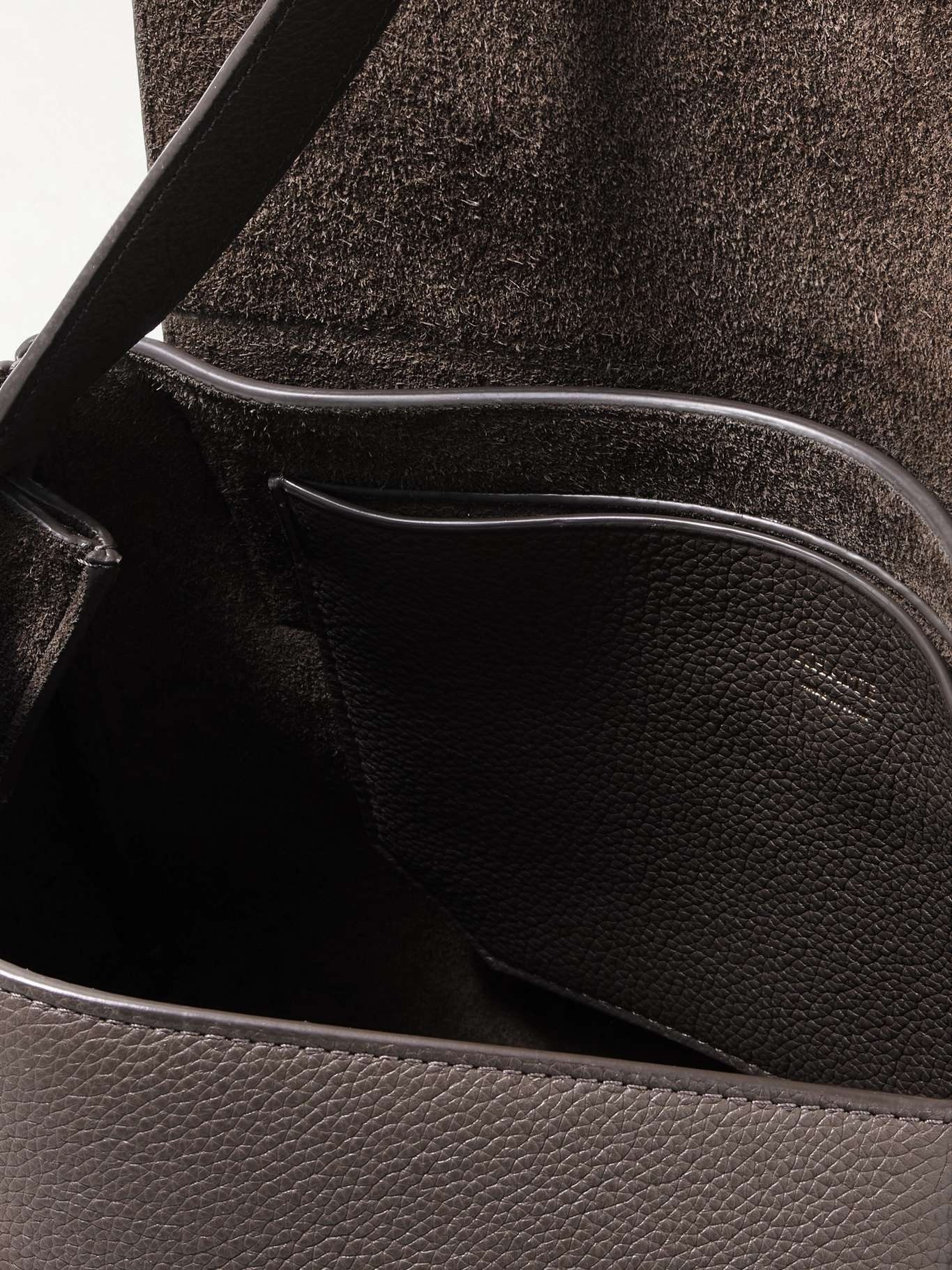 Audrey textured-leather shoulder bag Anthracite - 5