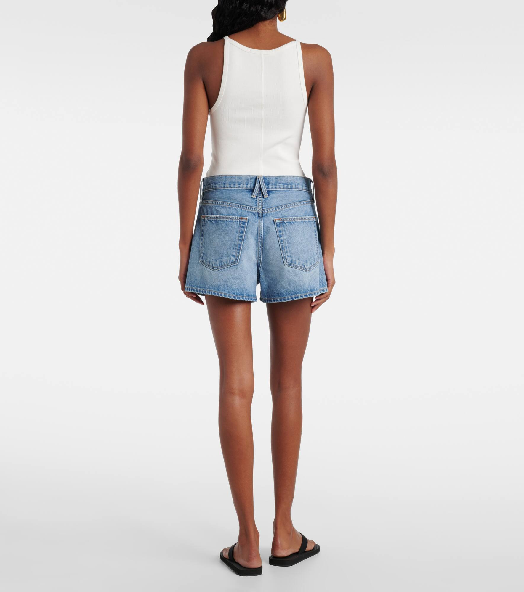 Mila mid-rise denim shorts - 3