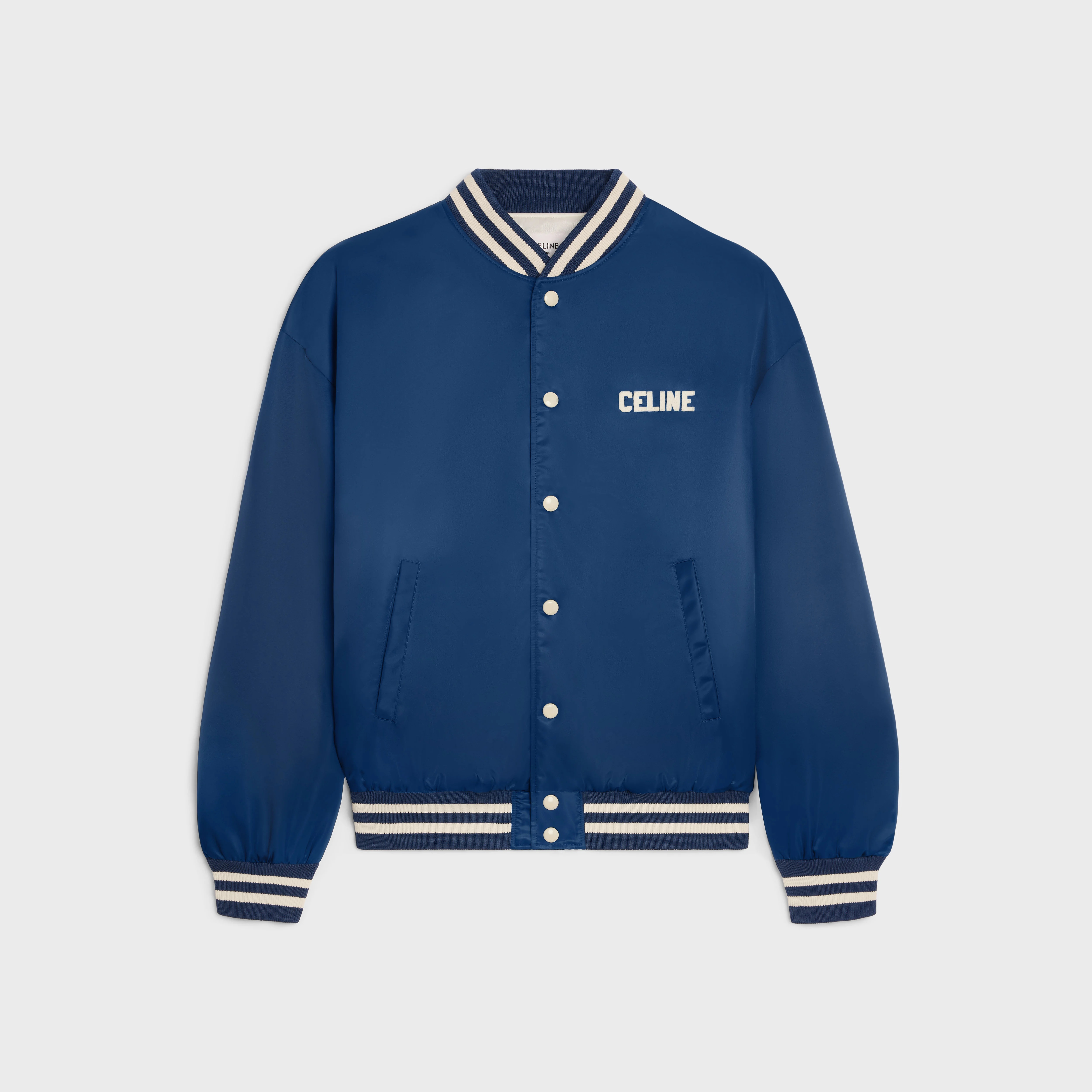 CELINE celine loose teddy jacket in nylon | REVERSIBLE