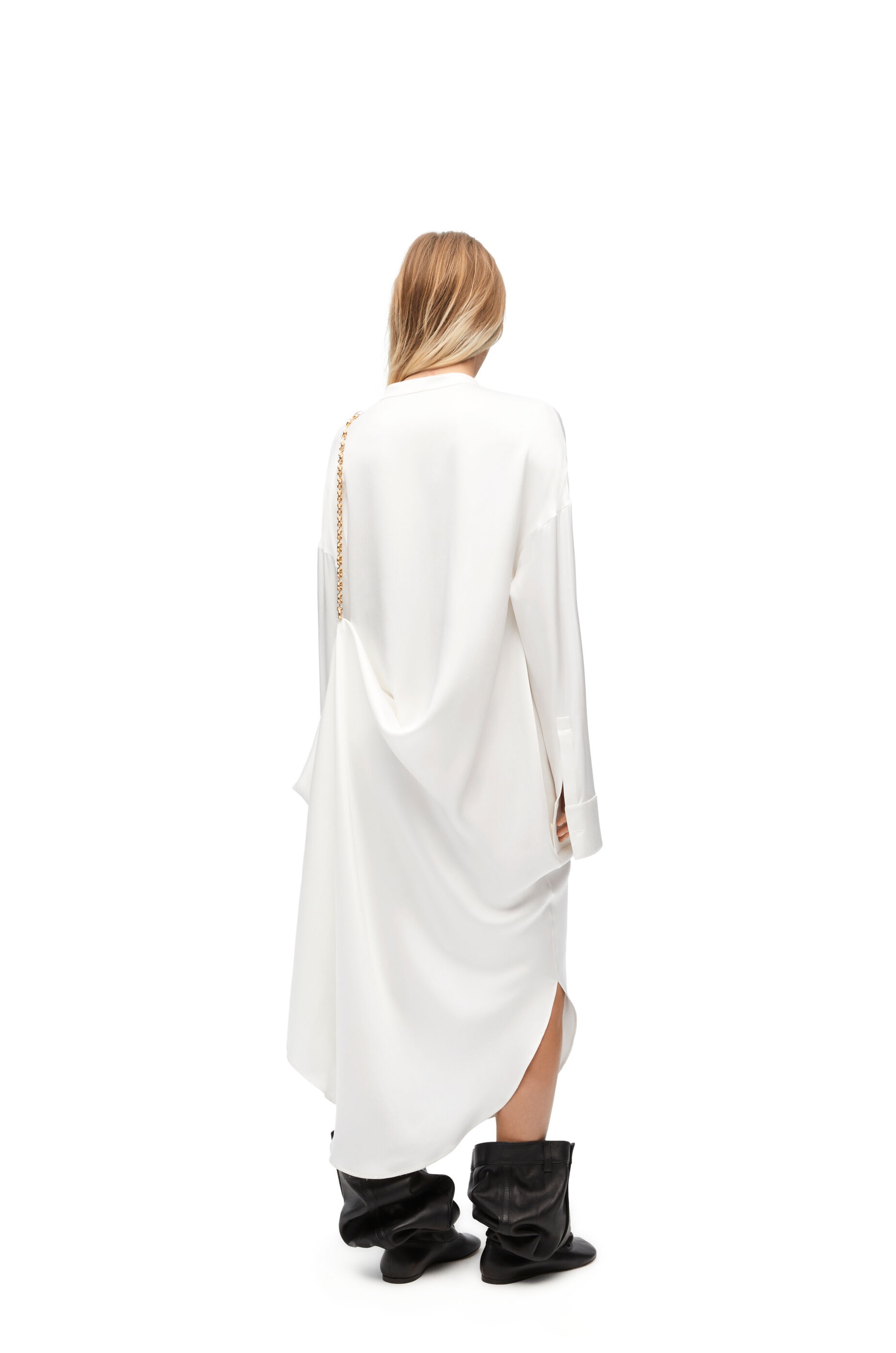 Chain shirt dress in silk - 3
