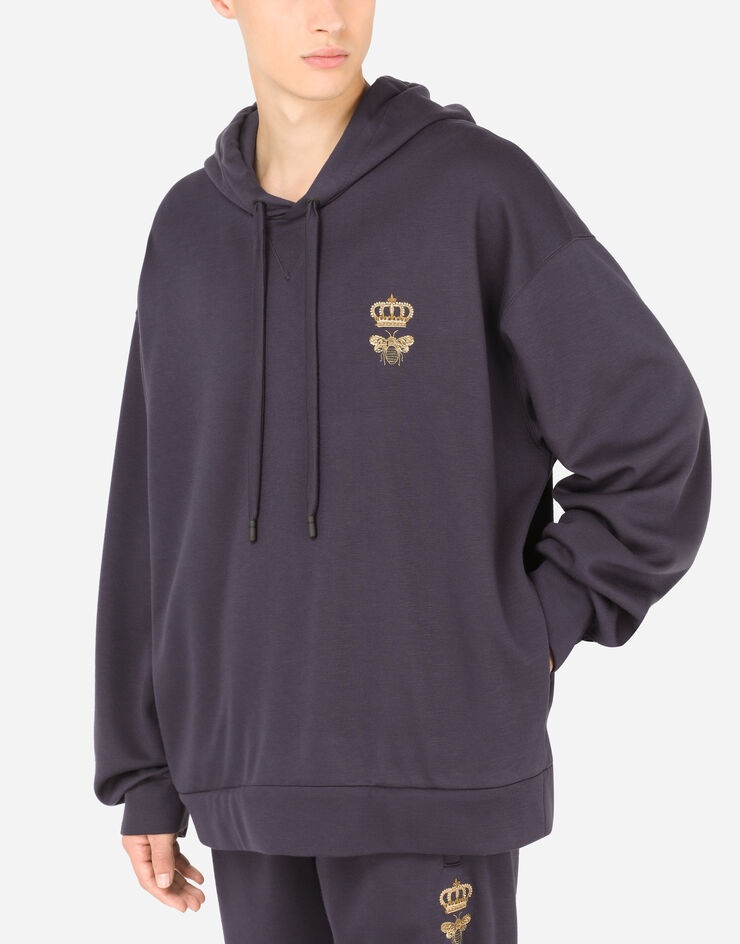 Jersey hoodie with embroidery - 4