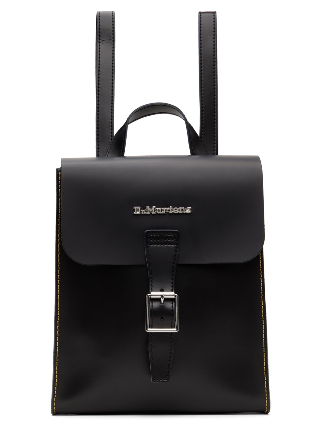 Black Mini Leather Backpack - 1