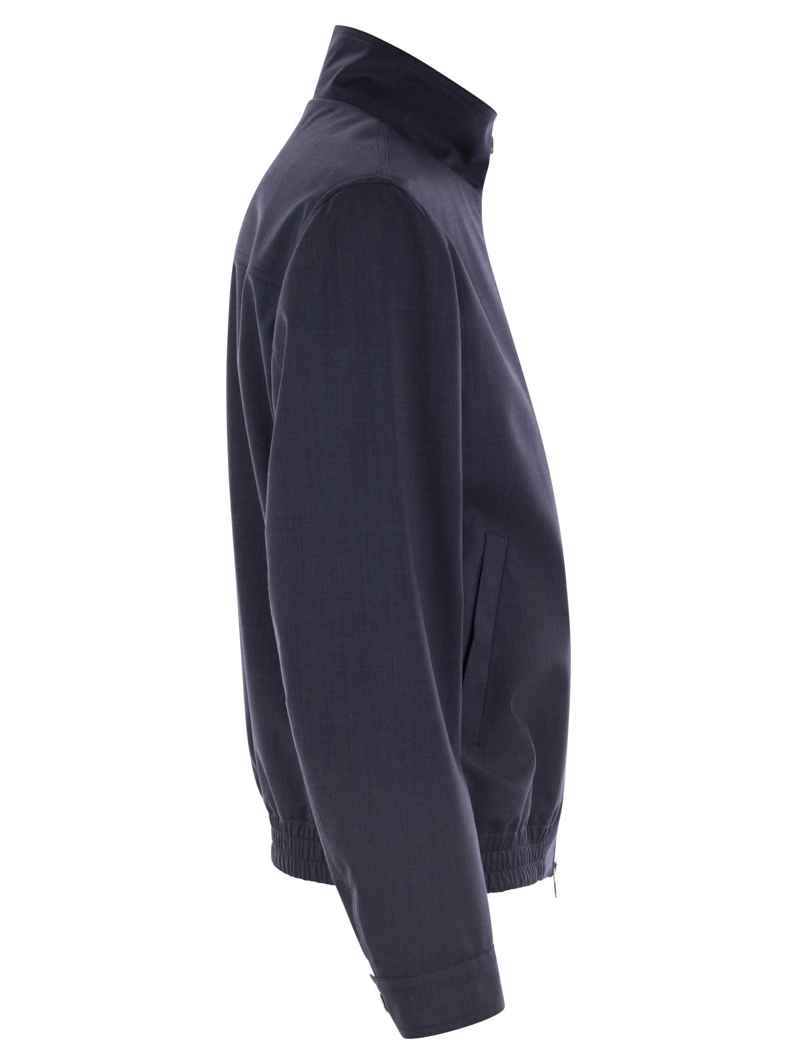 Brunello Cucinelli Men Bomber Jacket In Membrane Canvas - 3