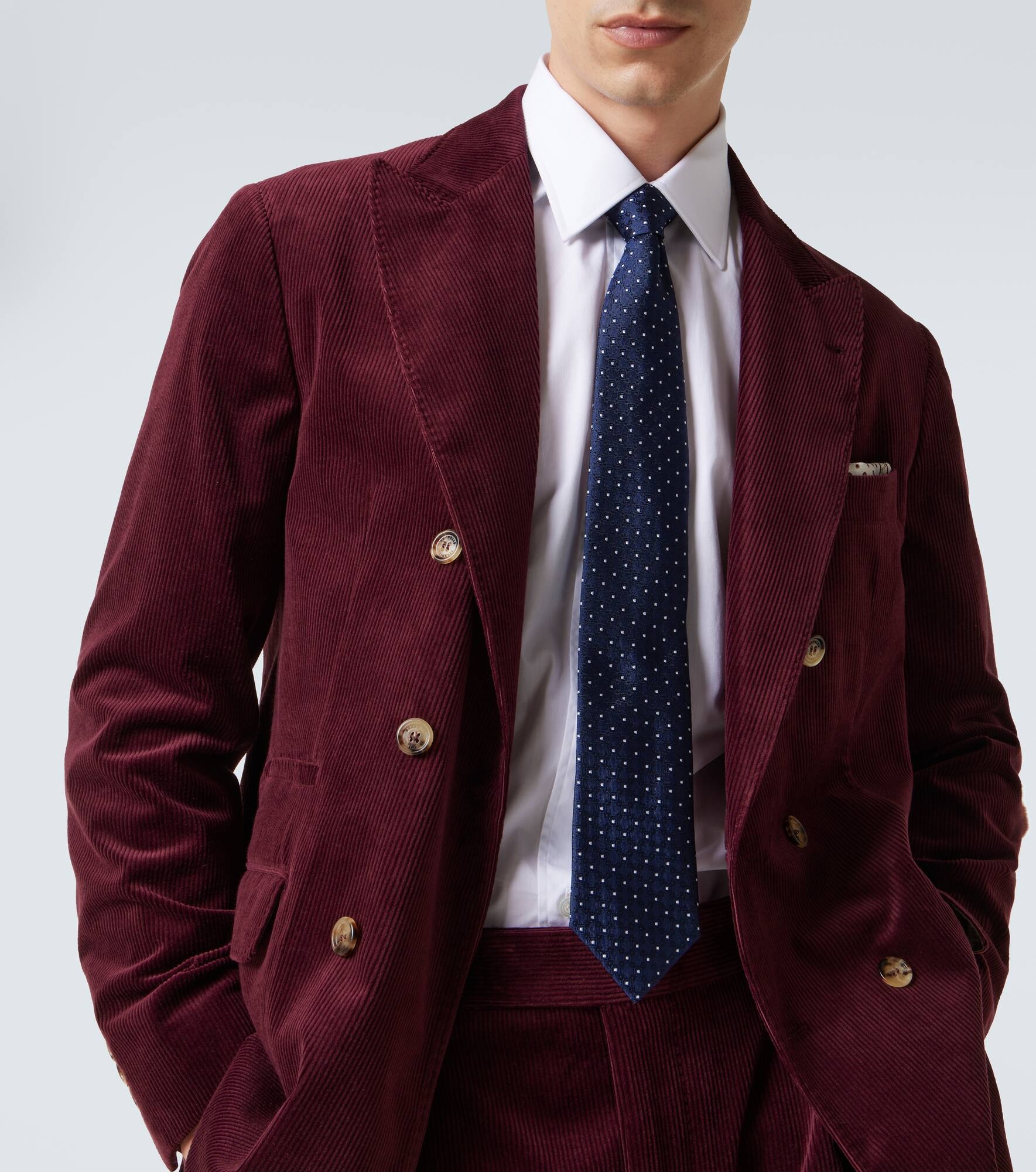 Cotton and cashmere corduroy suit - 7