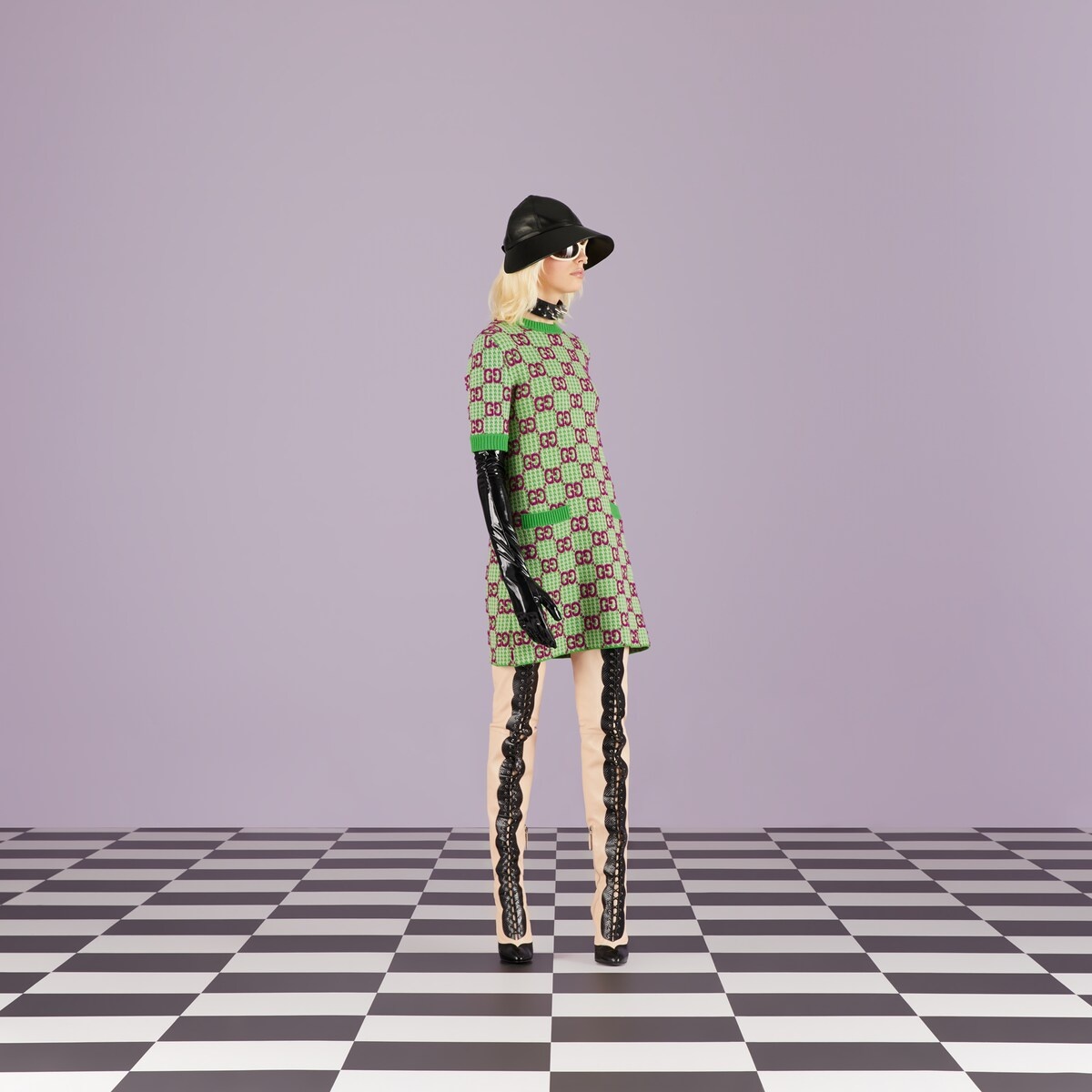 GG wool houndstooth dress - 2