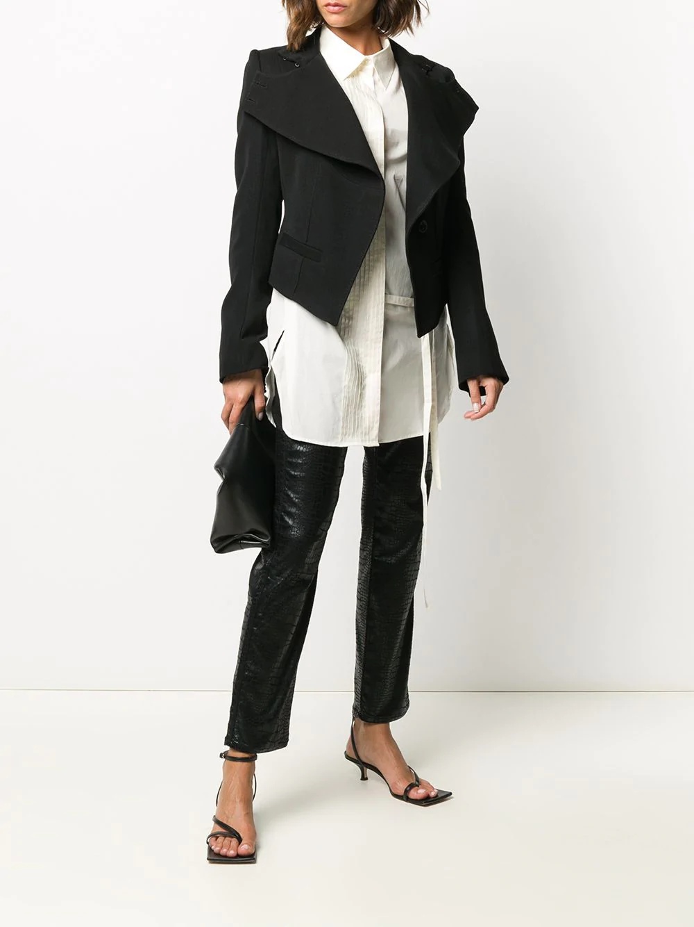 cropped roll neck jacket - 2