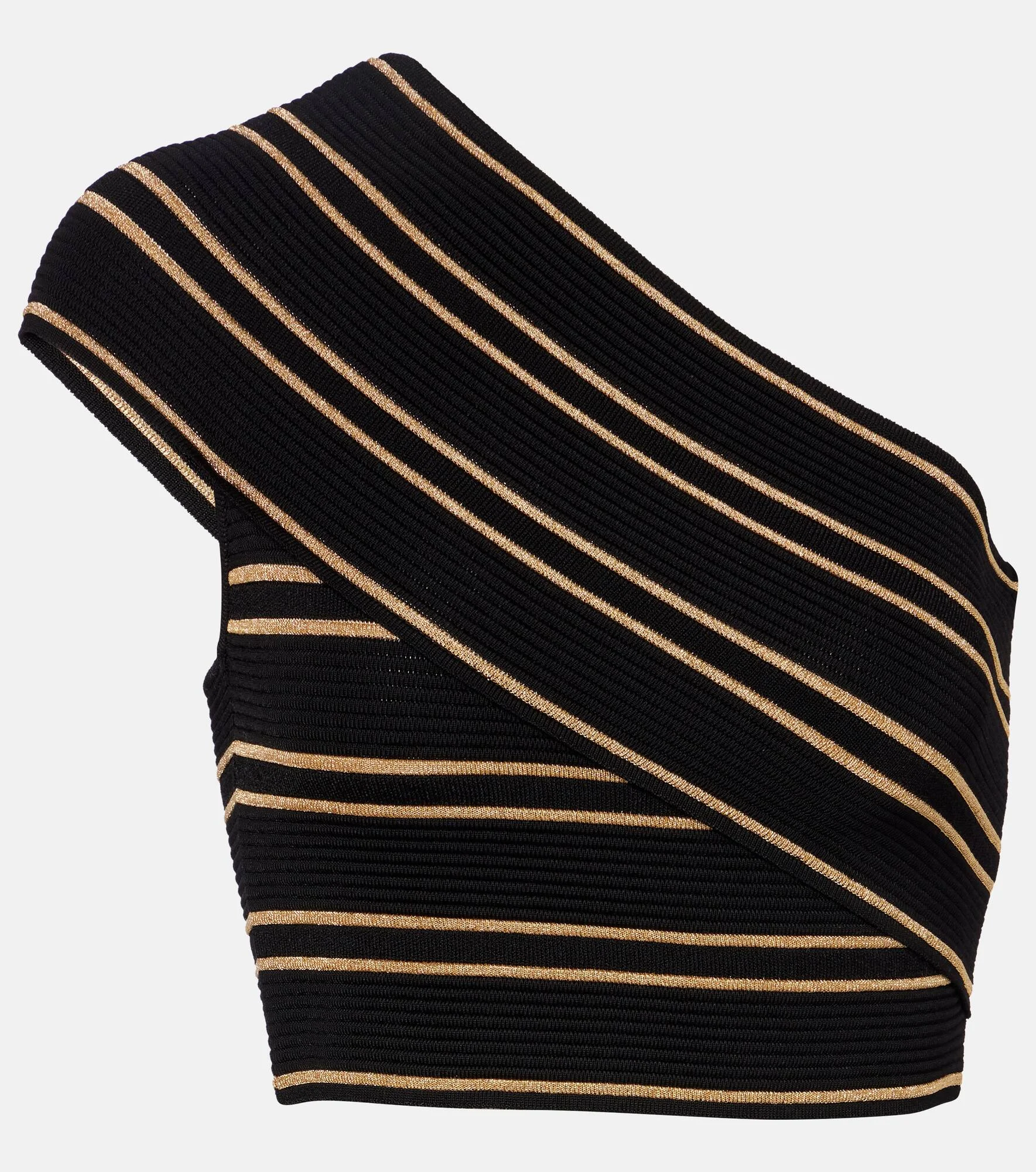 Striped one-shoulder crop top - 1