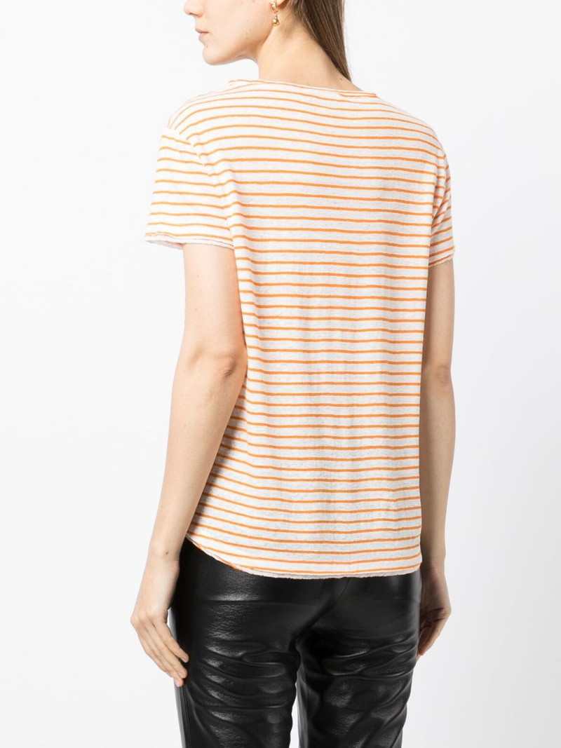 striped organic-linen T-shirt 4